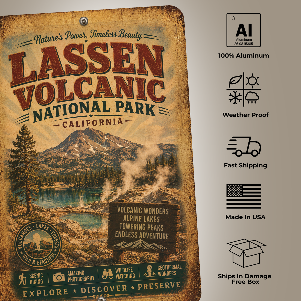 Lassen Volcanic National Park Sign