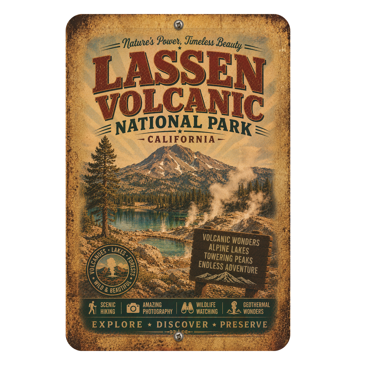 Lassen Volcanic National Park Sign