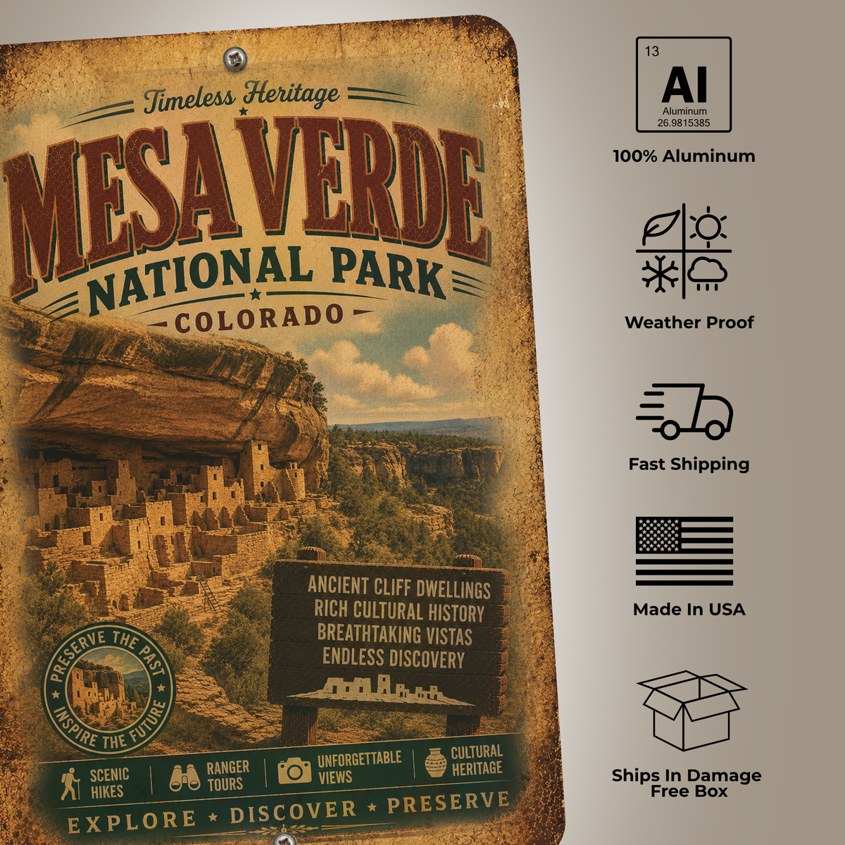 Mesa Verde National Park Metal Sign