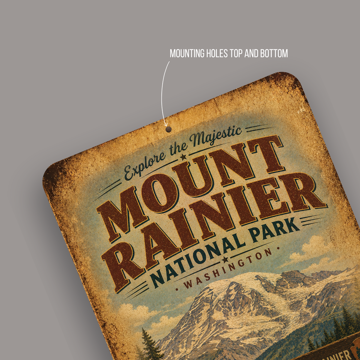Mount Rainier National Park Metal Sign