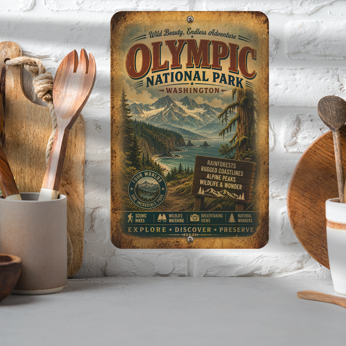 Olympic National Park Aluminum Sign