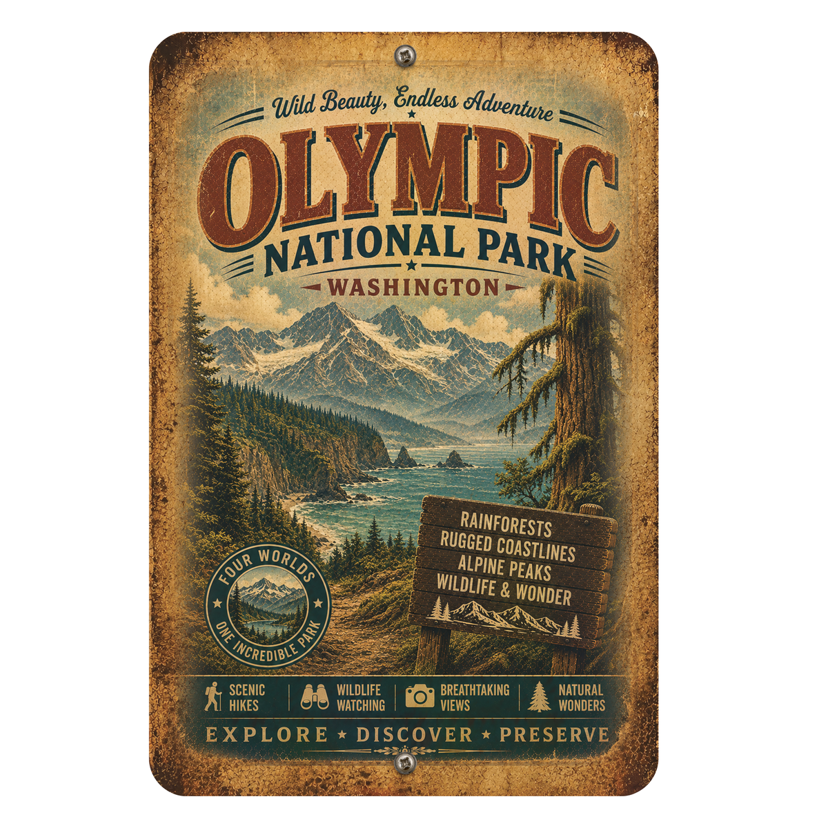 Olympic National Park Aluminum Sign