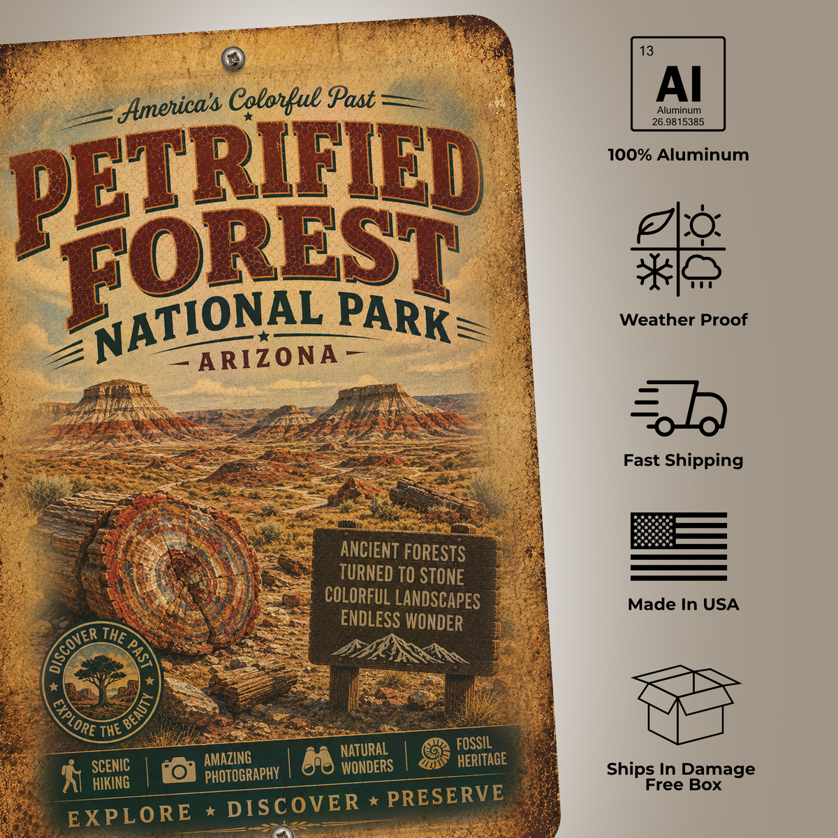 Petrified Forest Park Sign