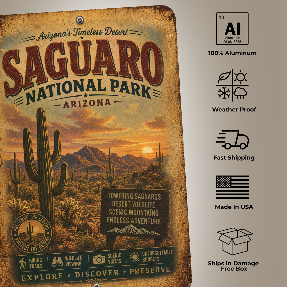 Saguaro National Park Sign