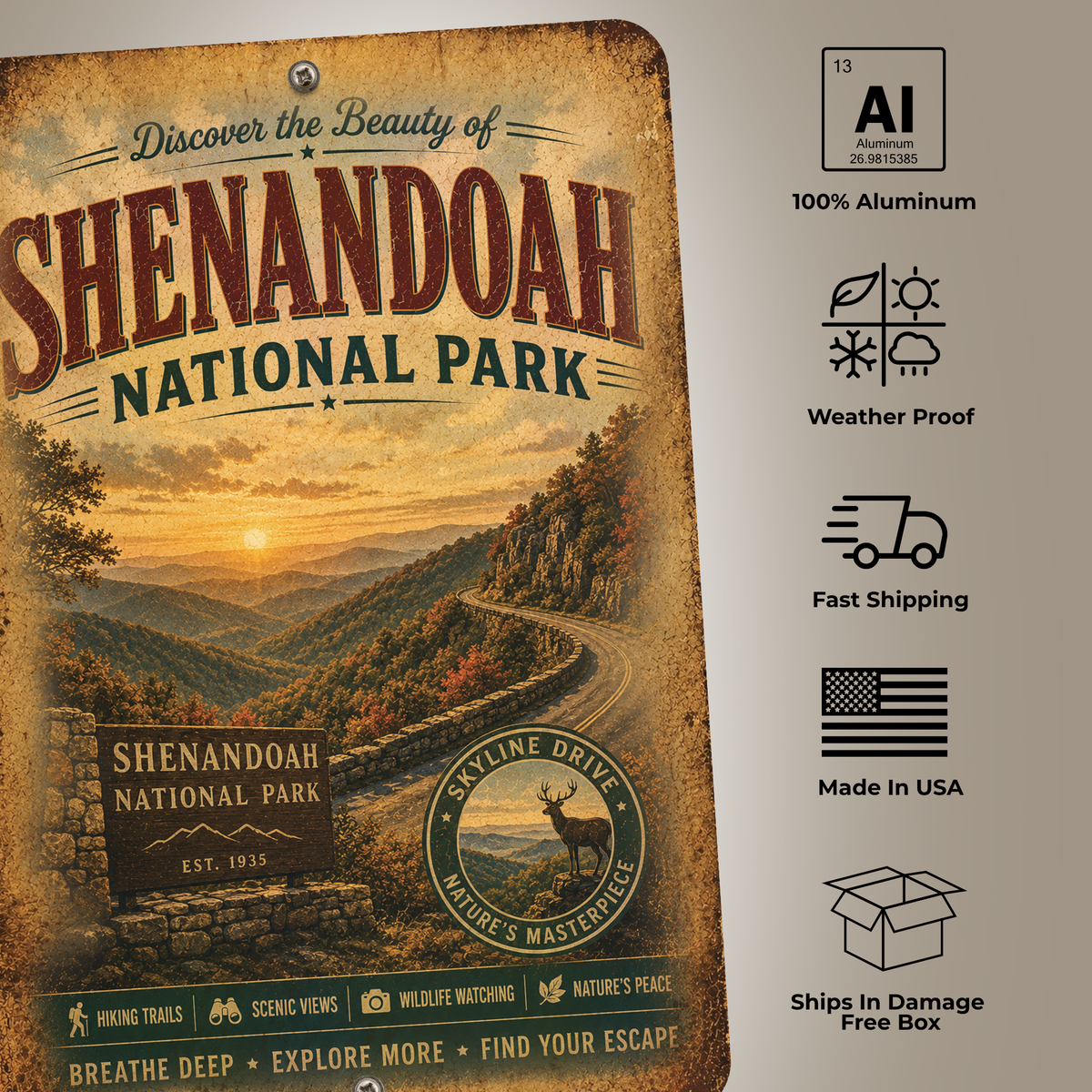 Shenandoah National Park Sign