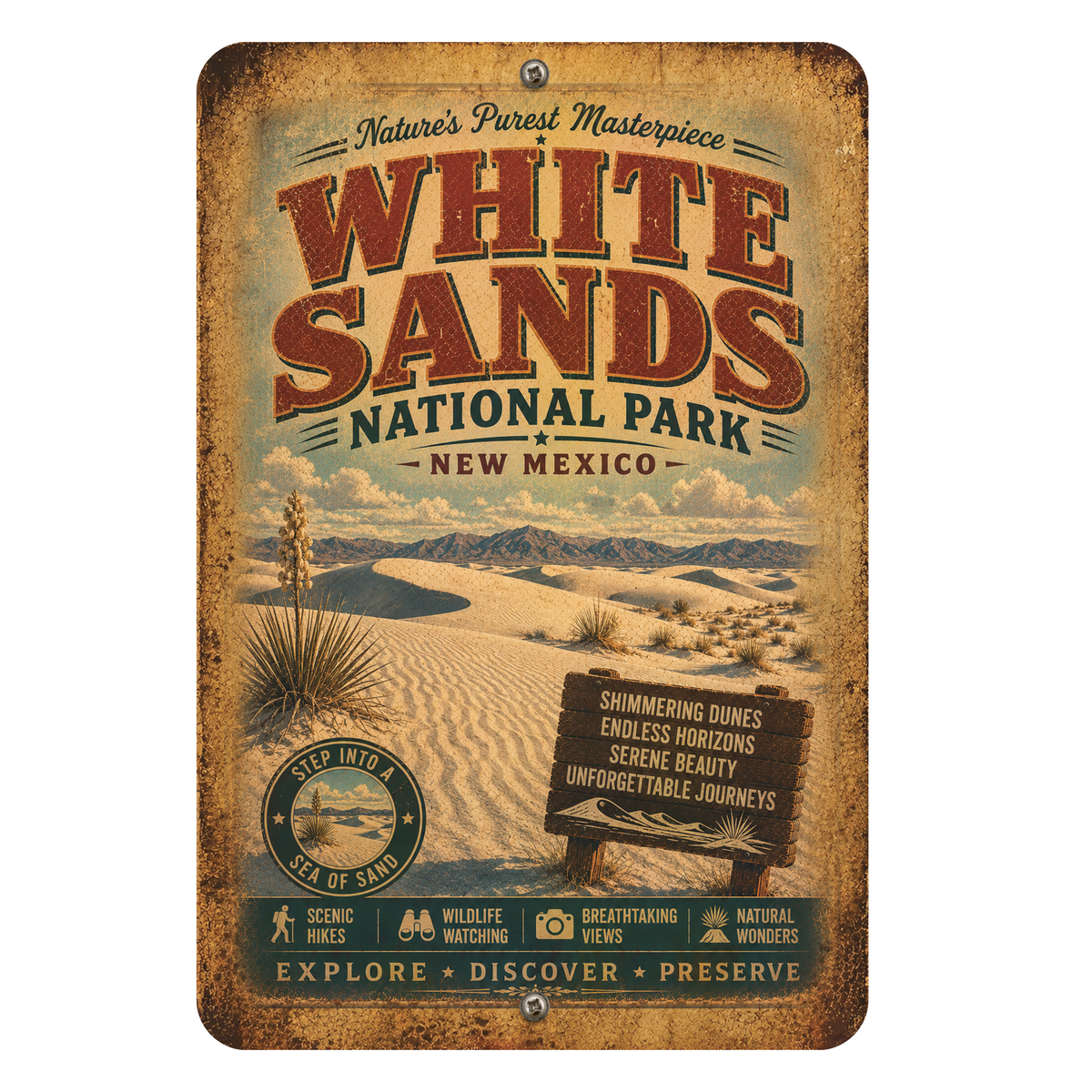 White Sands National Park Metal Sign