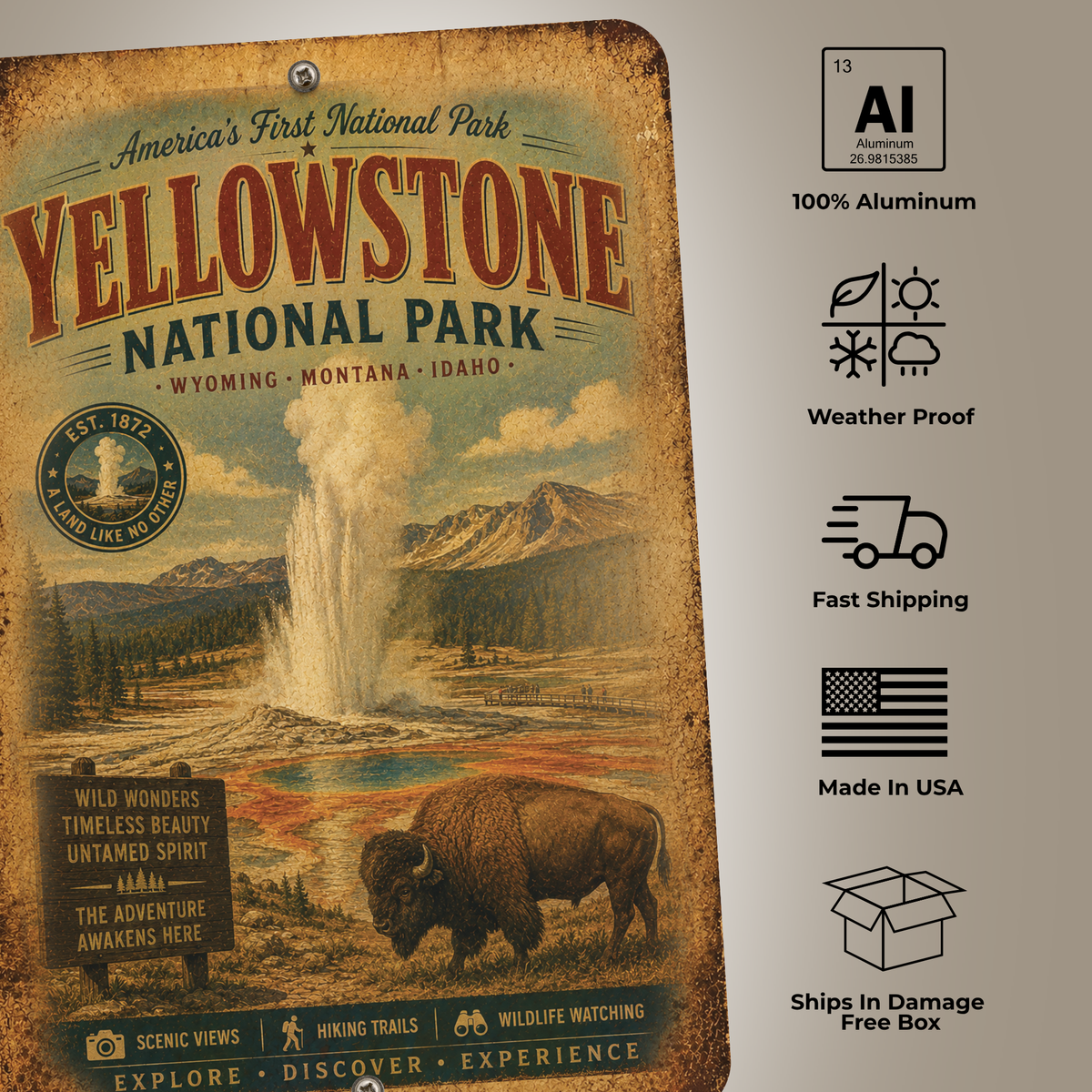 Yellowstone National Park Sign
