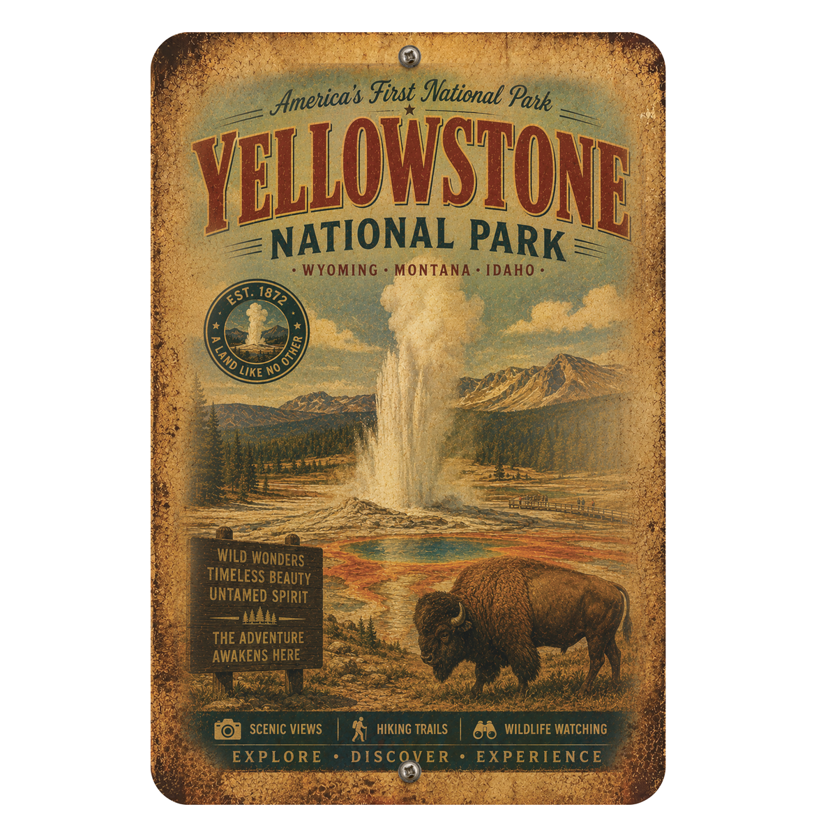 Yellowstone National Park Sign