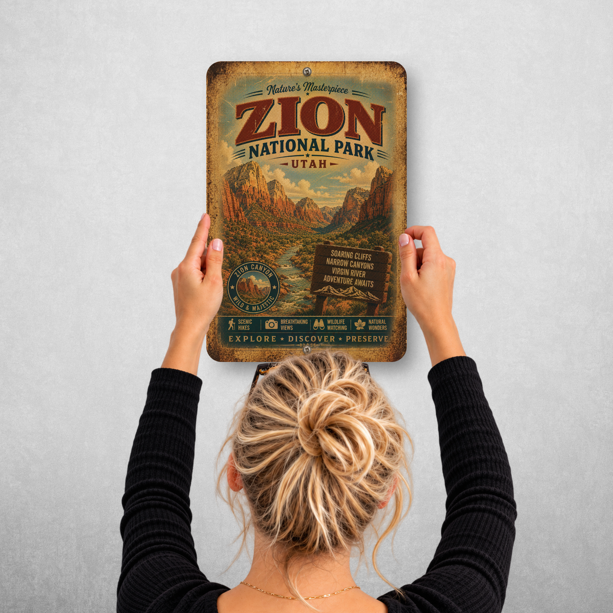 Zion National Park Metal Sign
