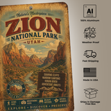Zion National Park Metal Sign