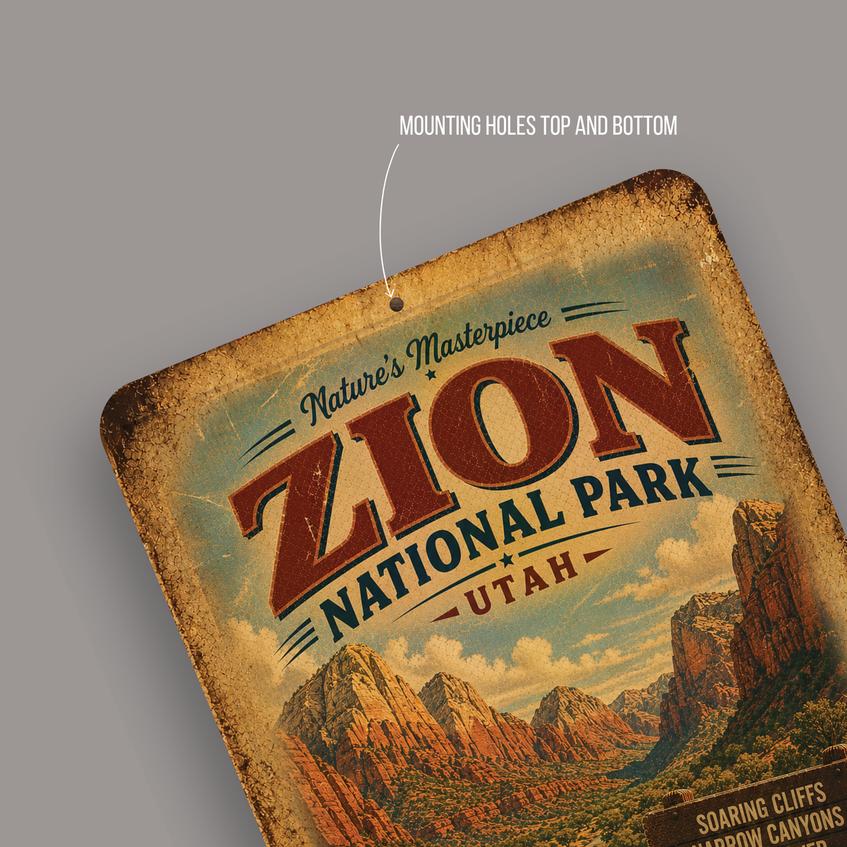 Zion National Park Metal Sign