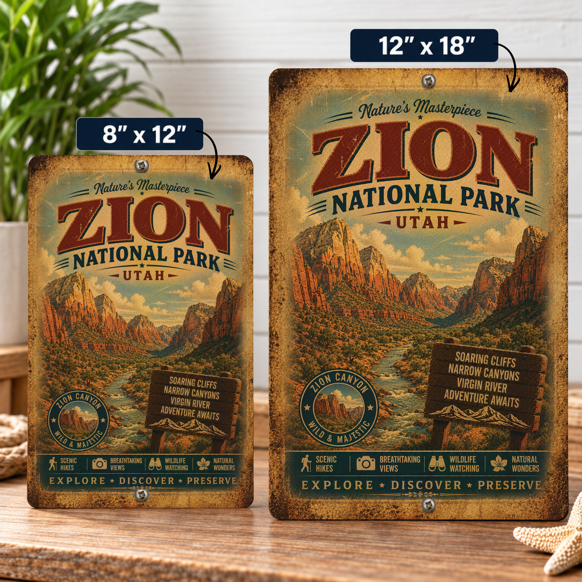 Zion National Park Metal Sign