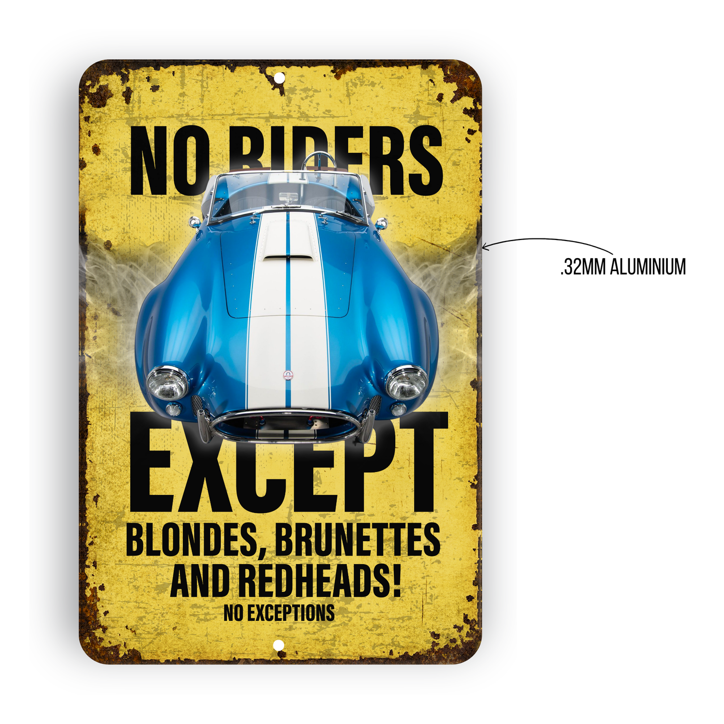 No Riders Except Blondes Brunettes Redheads Car Sign