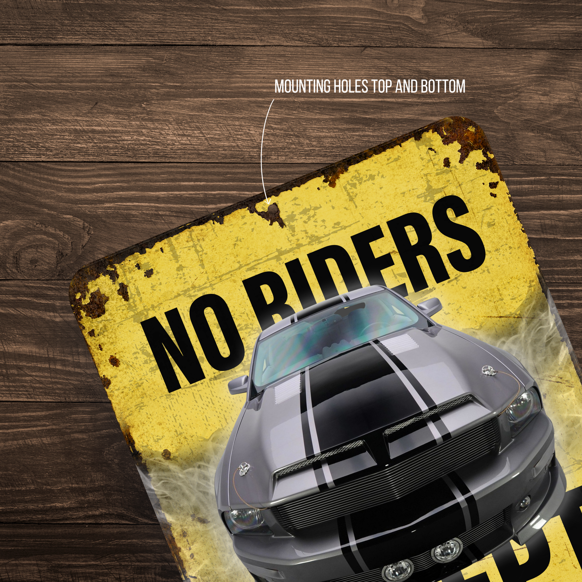 No Riders Except Blondes, Brunettes & Redheads Muscle Car Aluminum Sign