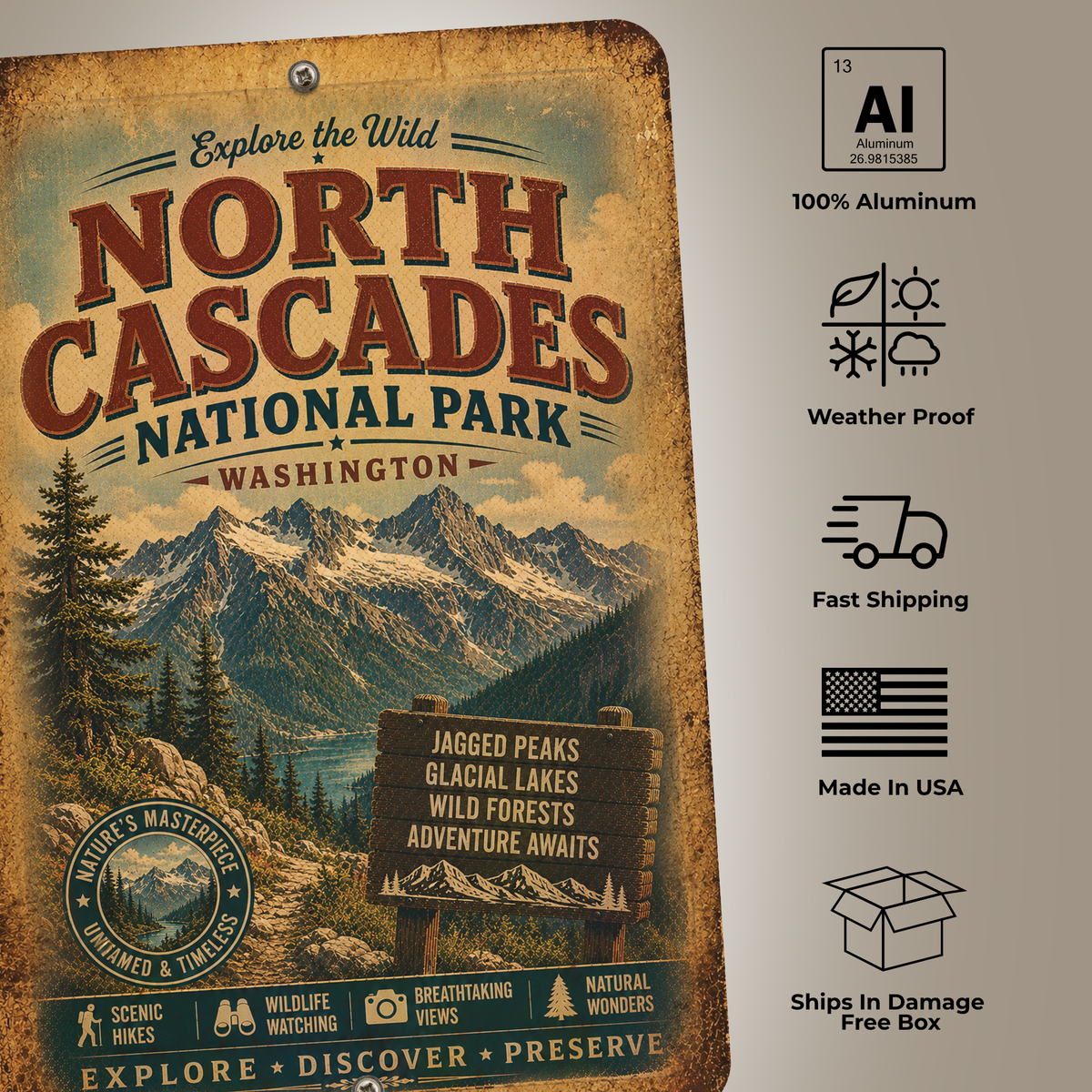 North Cascades National Park Sign