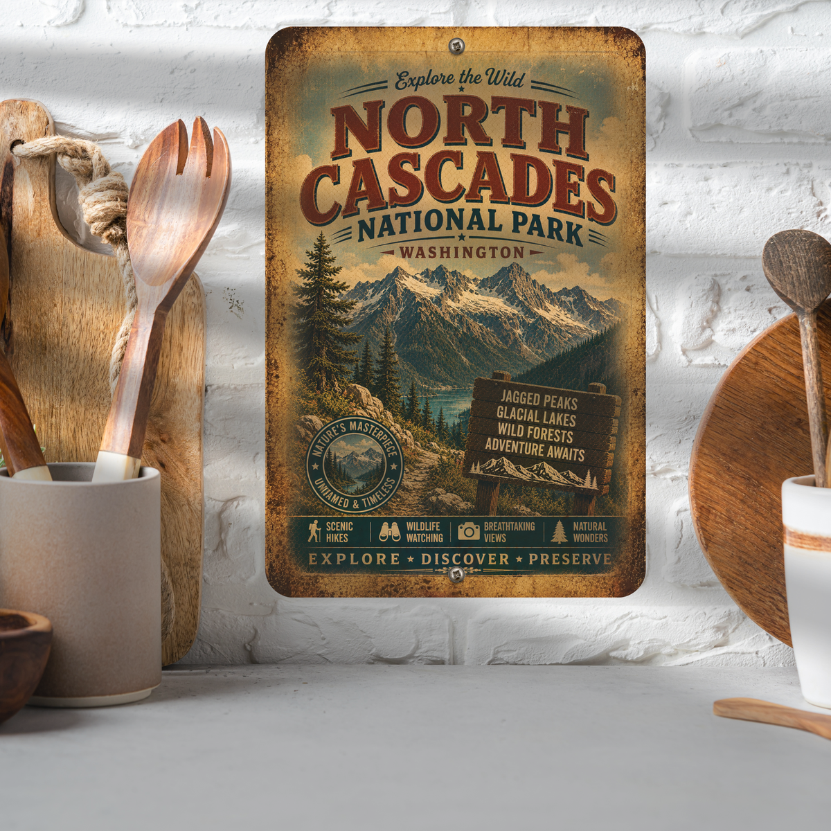 North Cascades National Park Sign