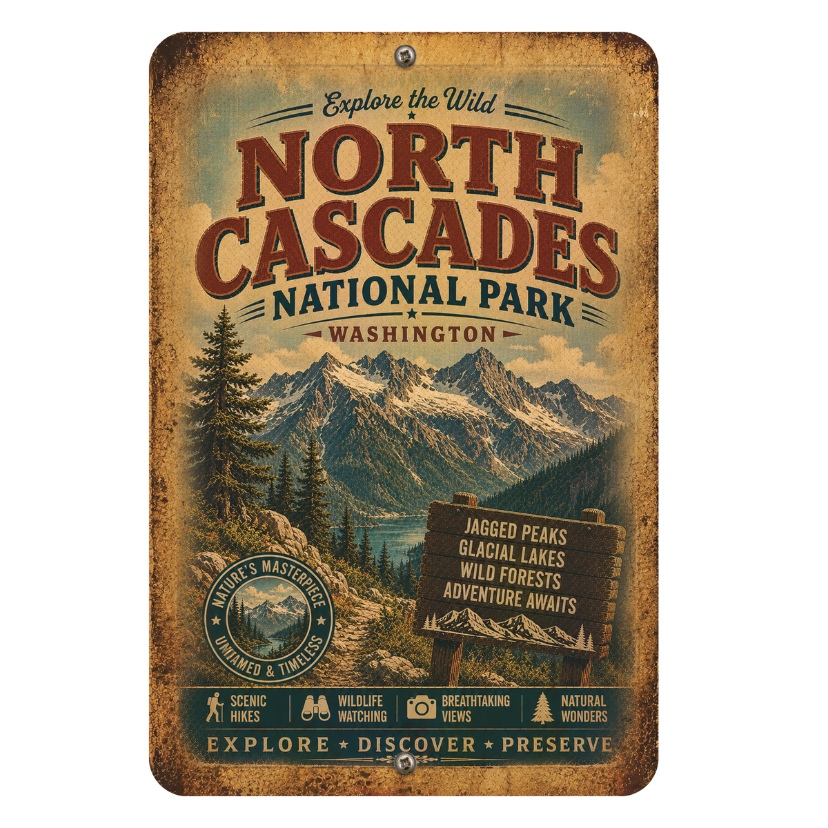 North Cascades National Park Sign