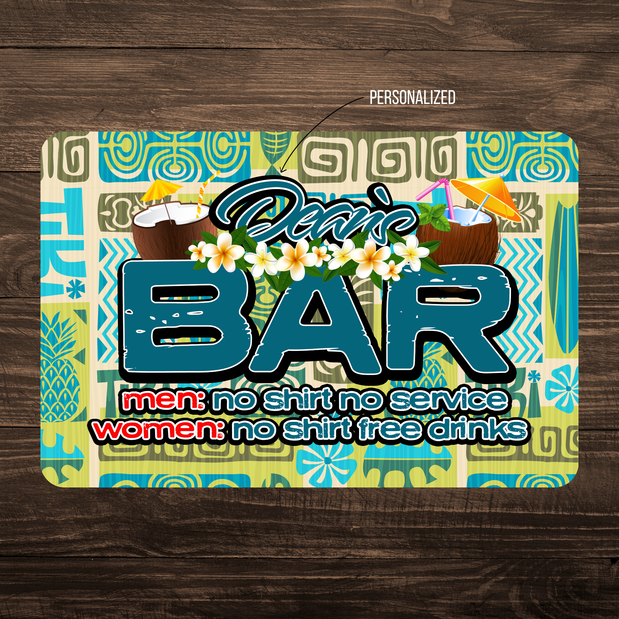 Personalized Tiki Bar Sign