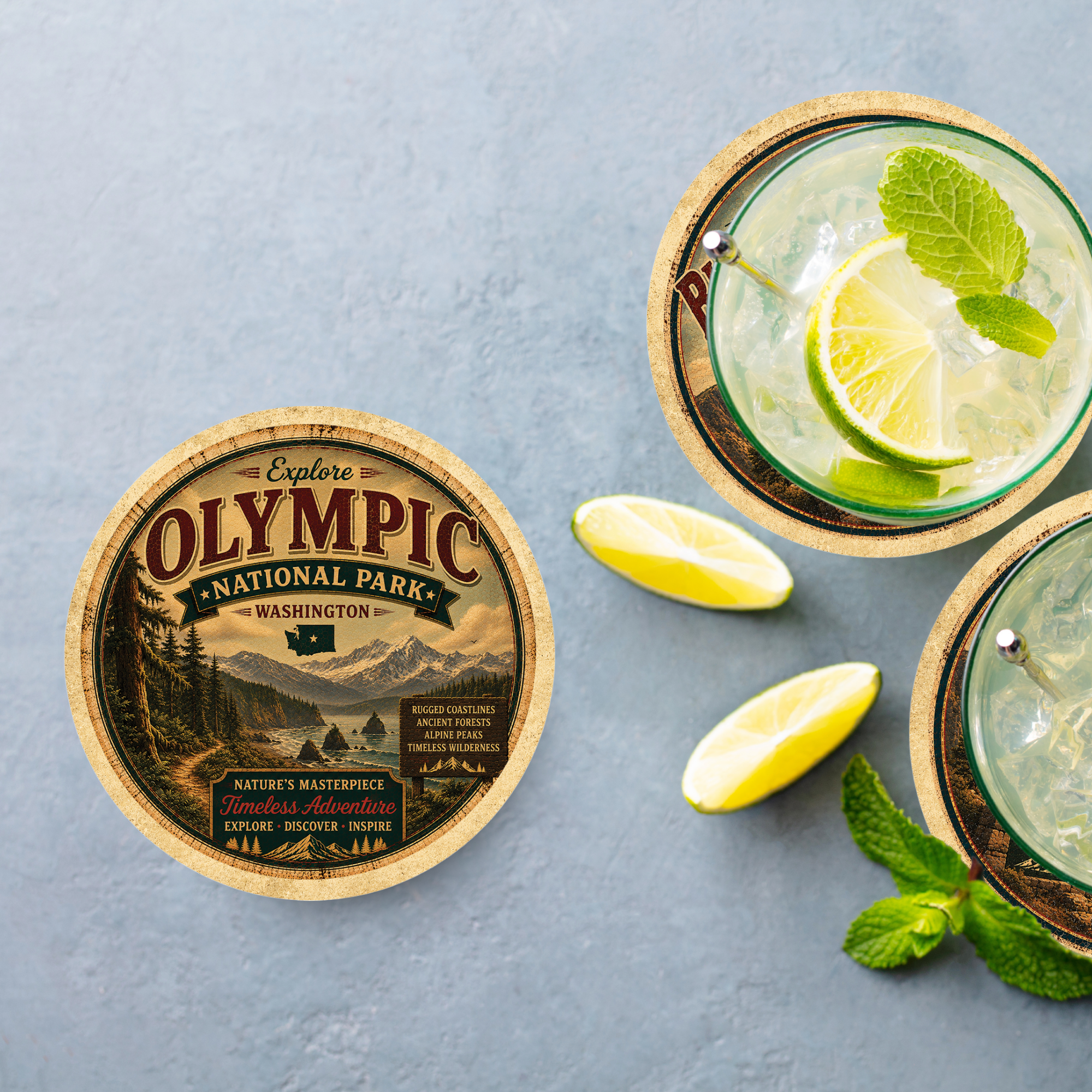 Olympic National Park Ceramic Coaster – 4" Round