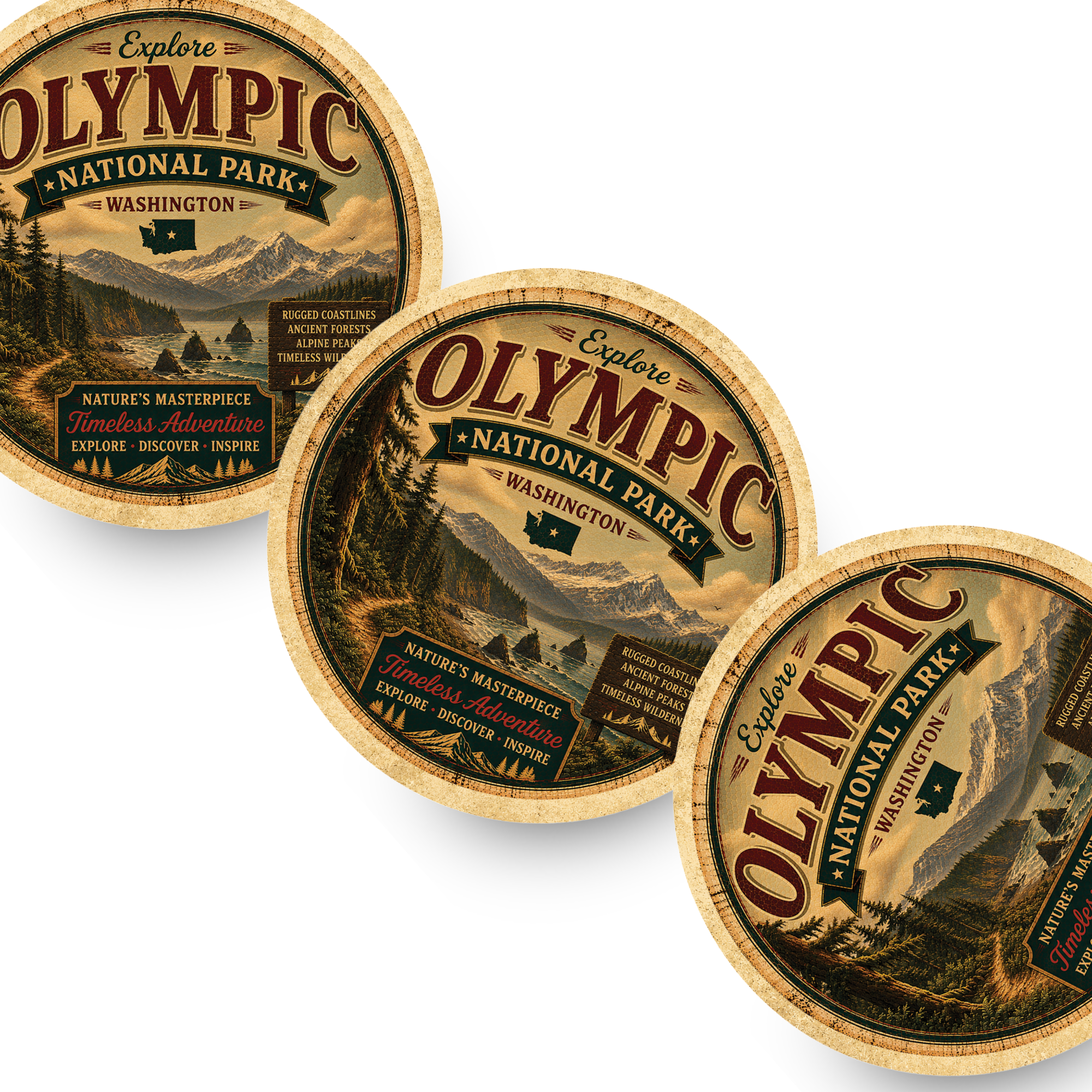 Olympic National Park Ceramic Coaster – 4" Round