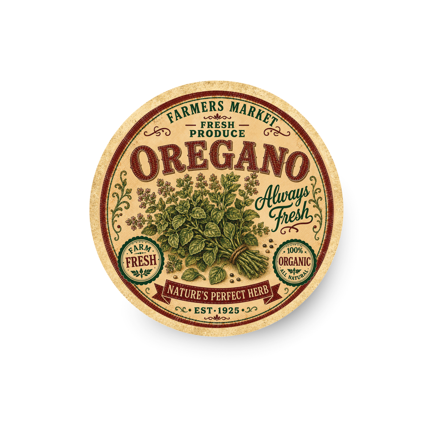 Vintage Oregano Refrigerator Magnet