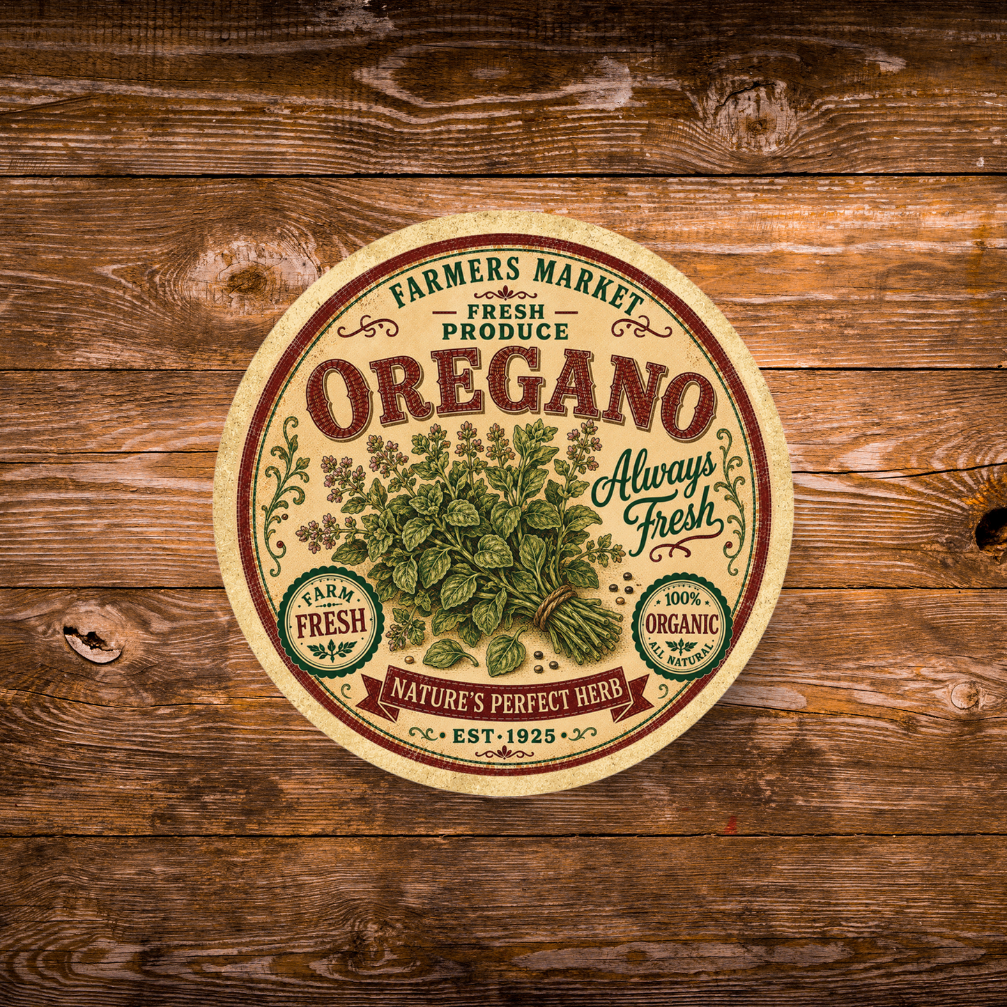 Vintage Oregano Refrigerator Magnet