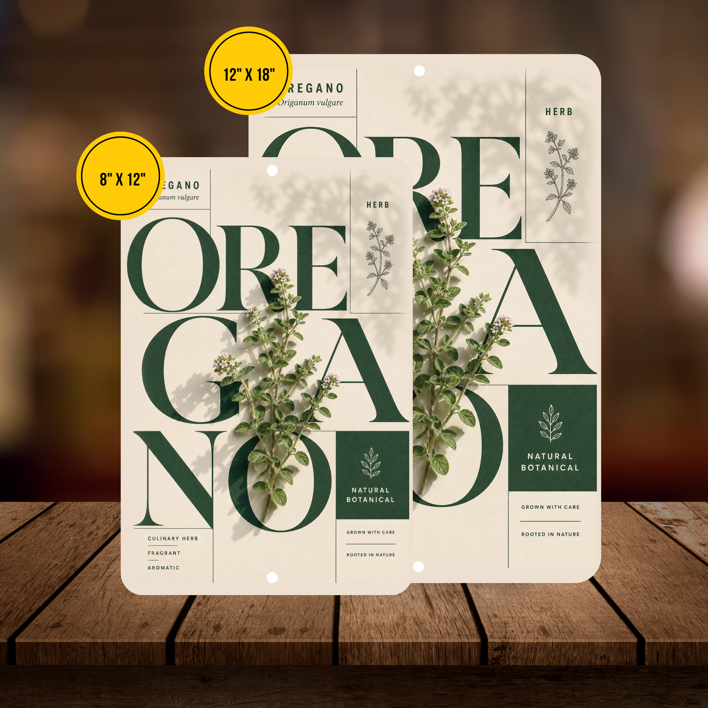 Oregano Botanical Aluminum Sign – Herb Kitchen & Garden Décor
