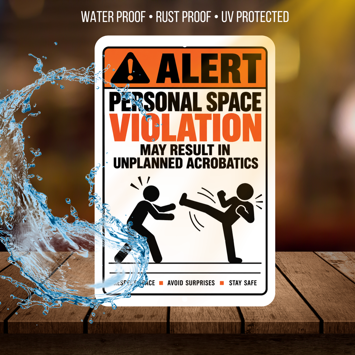 Personal Space Violation Sign – Funny Warning Aluminum Sign