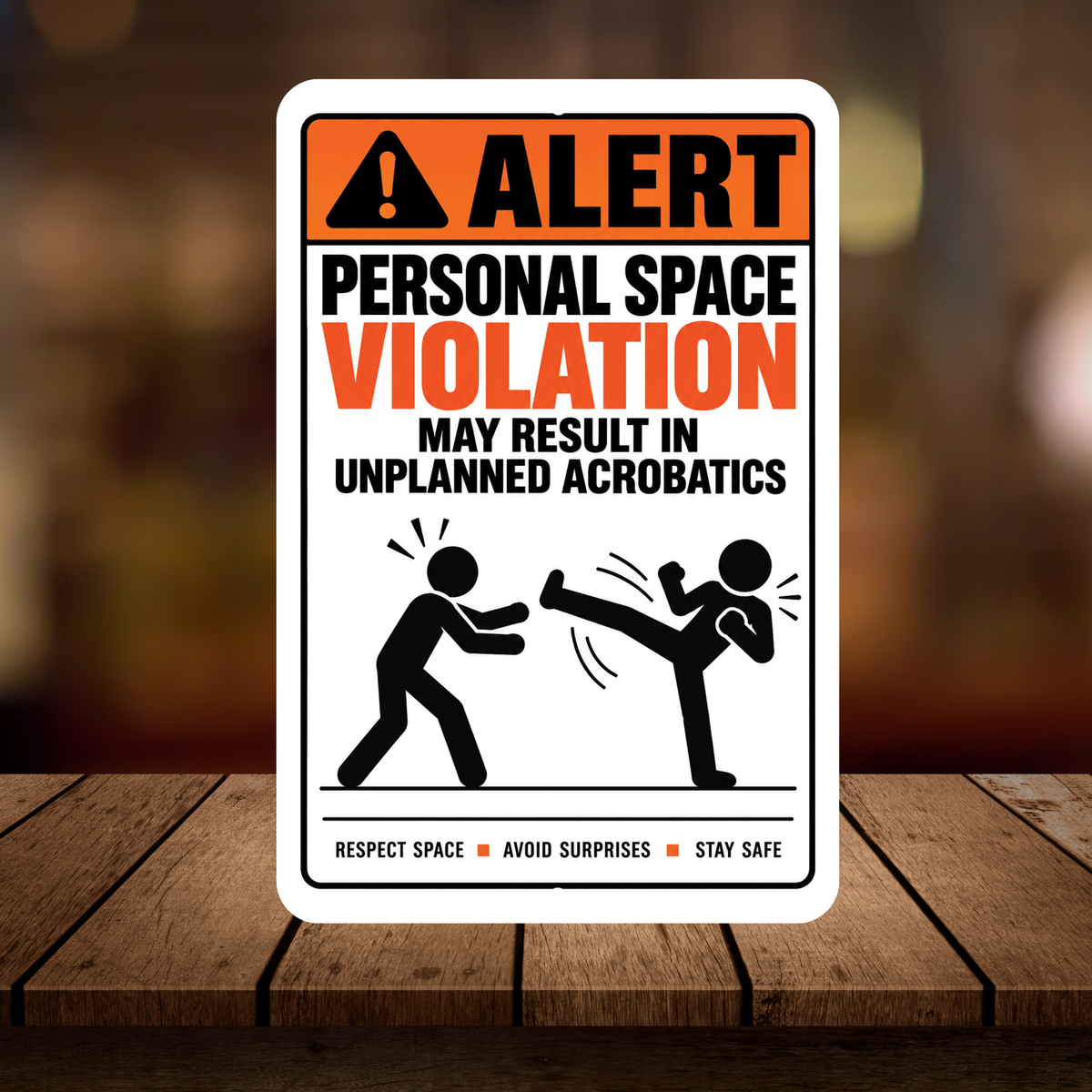 Personal Space Violation Sign – Funny Warning Aluminum Sign