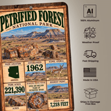 Petrified Forest aluminum sign product features including weatherproof construction and made in USA