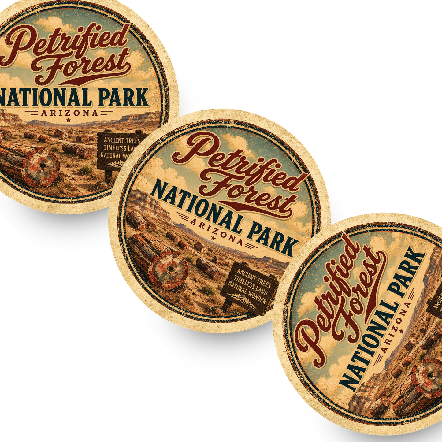 Petrified Forest National Park Ceramic Coaster – 4" Round