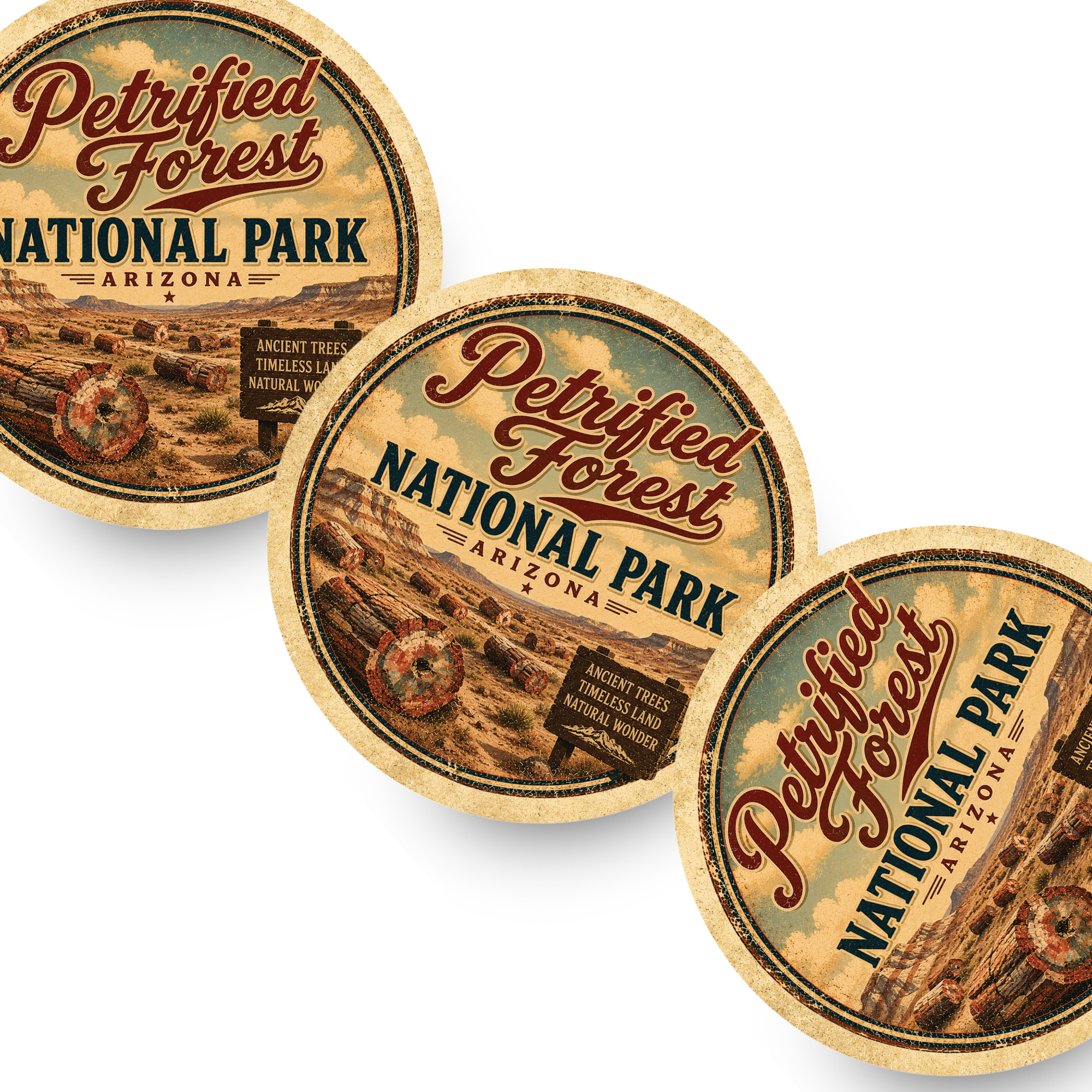 Petrified Forest National Park Ceramic Coaster – 4" Round