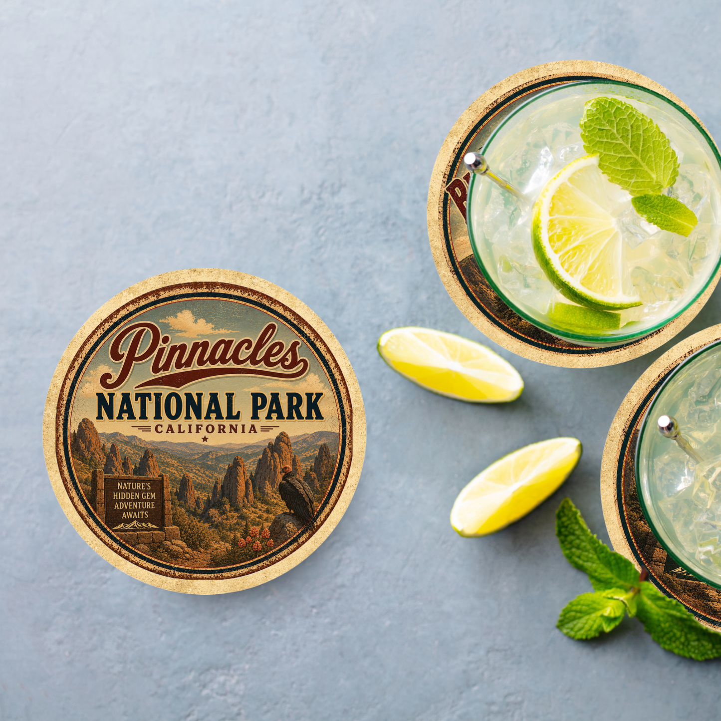 Pinnacles National Park Ceramic Coaster – 4" Round