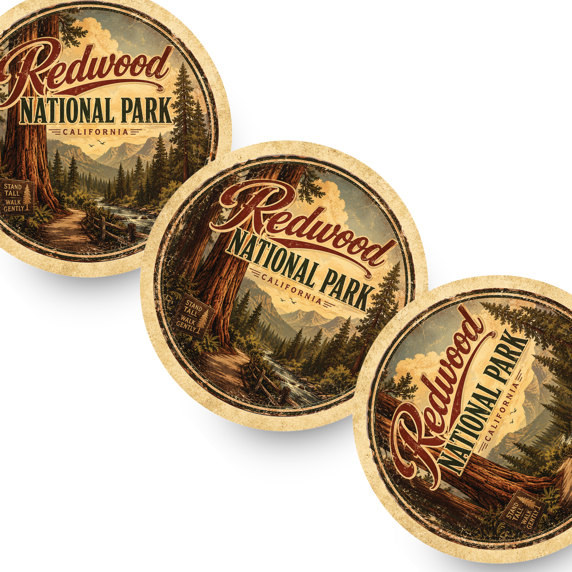 Redwood National Park Ceramic Coaster – 4" Round