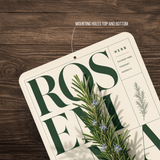 Rosemary Botanical Aluminum Sign – Herb Kitchen & Garden Décor