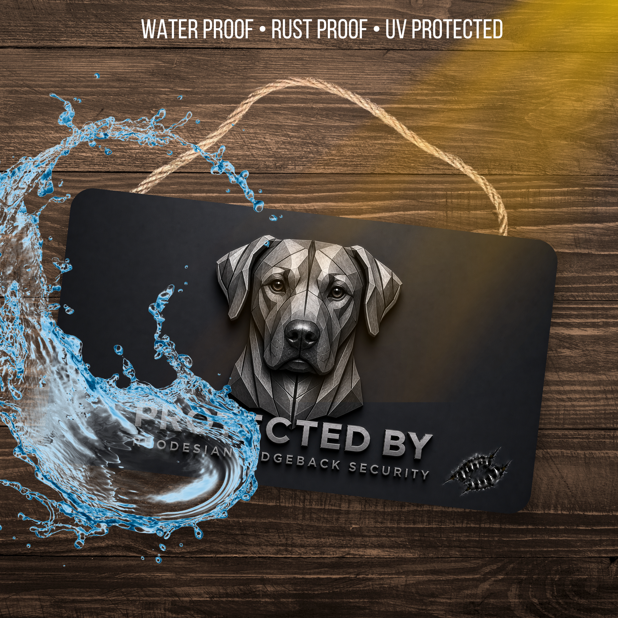 Rhodesian Ridgeback Security Sign