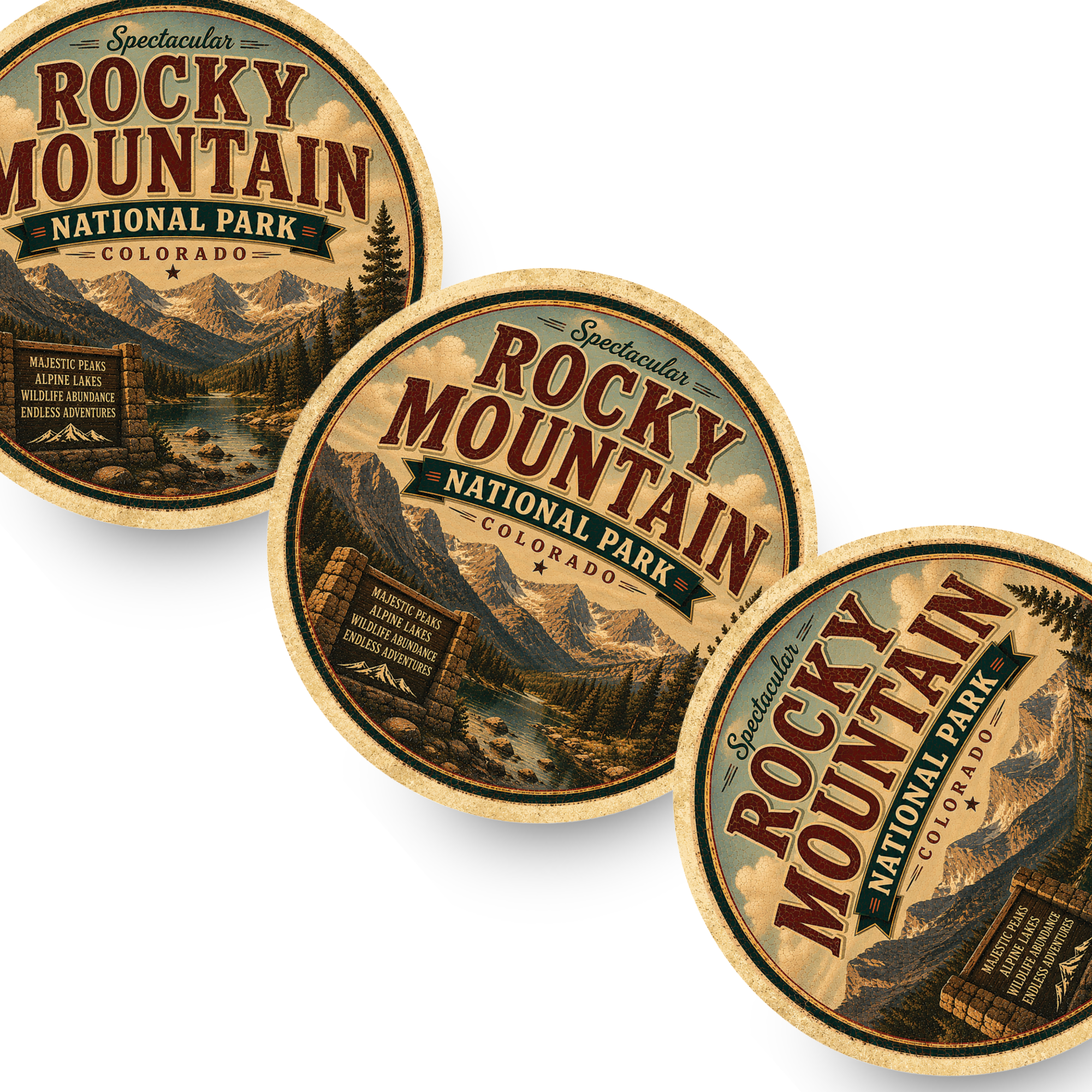 Rocky Mountain National Park Ceramic Coaster – 4" Round
