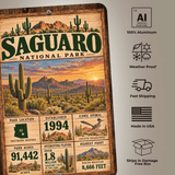 Saguaro National Park sign features including aluminum, weather resistance and made in USA