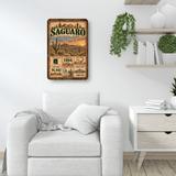 Saguaro National Park facts aluminum sign displayed in a living room