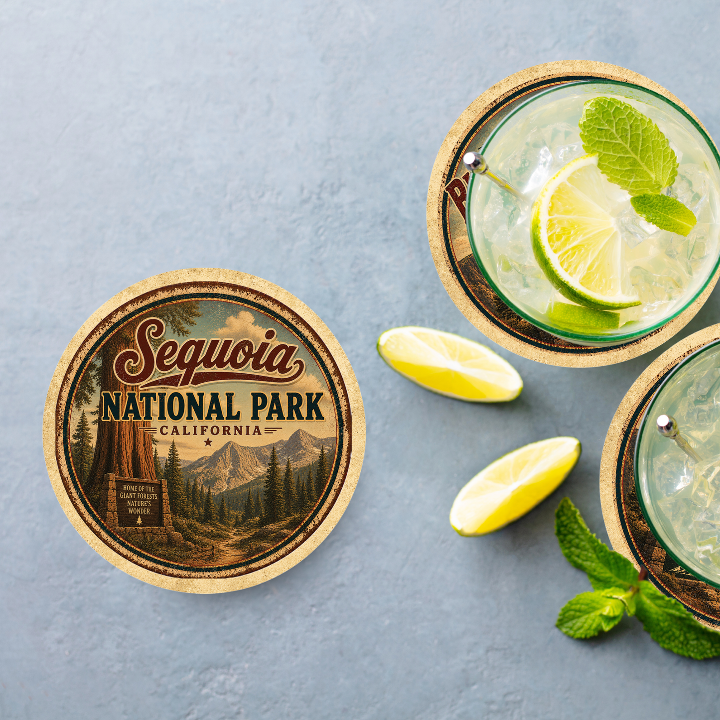 Sequoia National Park Ceramic Coaster – 4" Round
