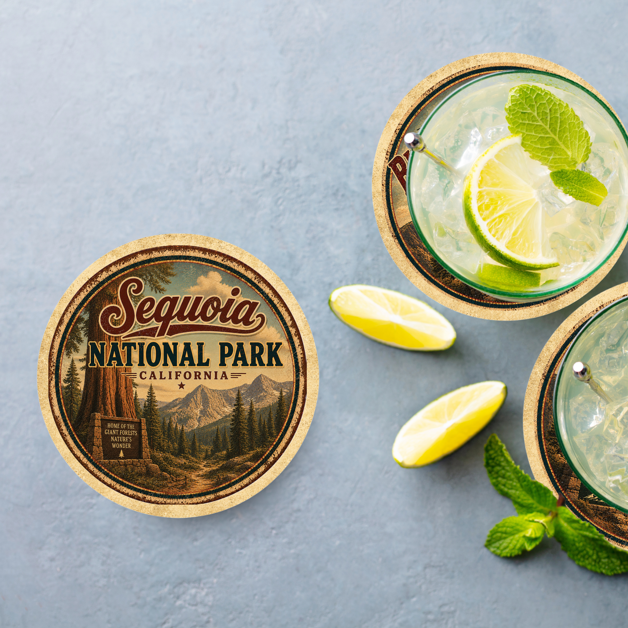 Sequoia National Park Ceramic Coaster – 4" Round