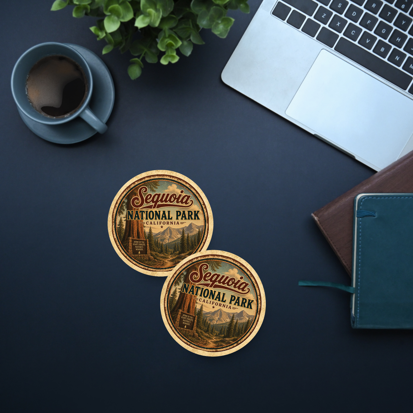 Sequoia National Park Ceramic Coaster – 4" Round