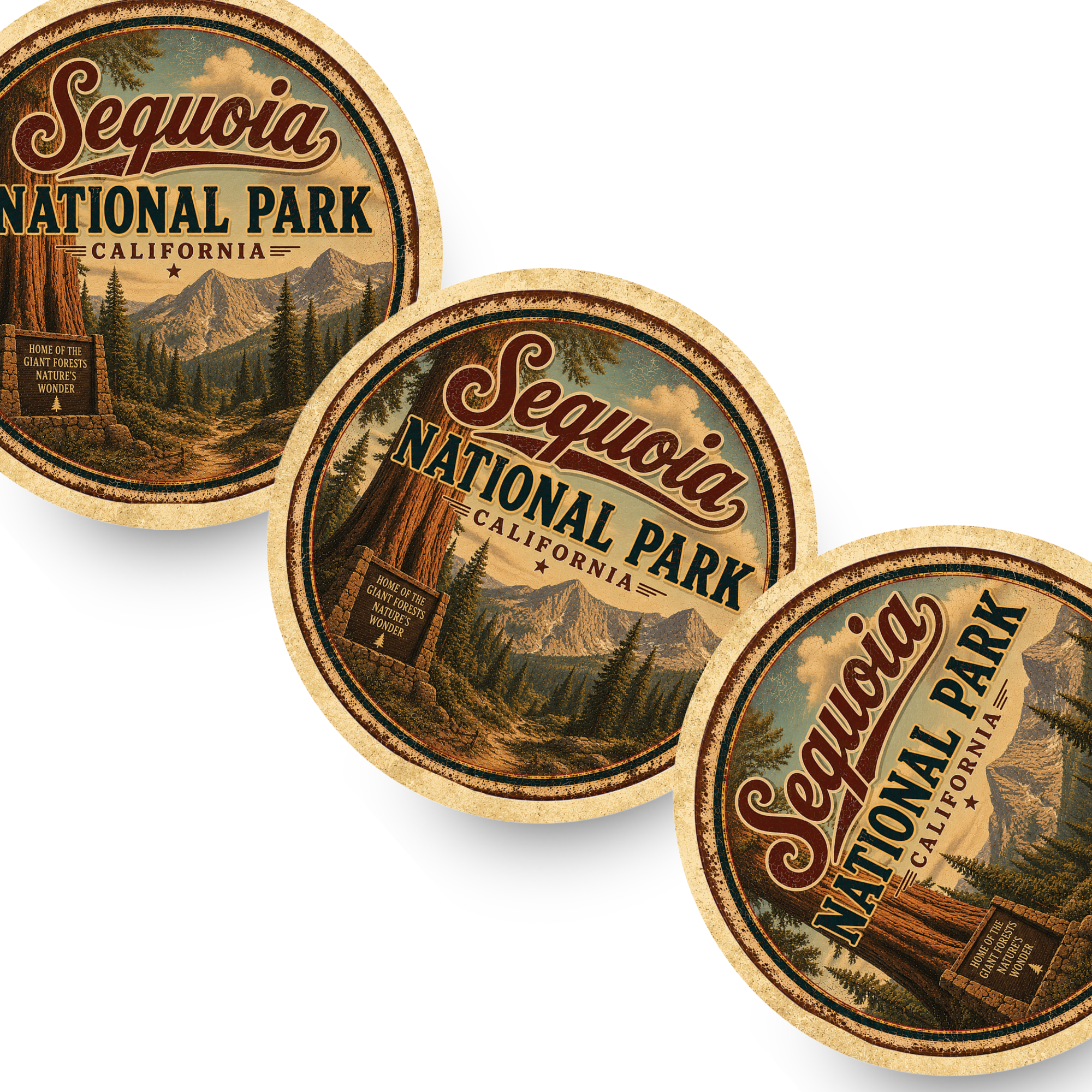 Sequoia National Park Ceramic Coaster – 4" Round