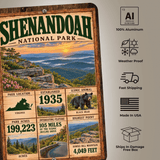 Shenandoah National Park sign features including aluminum, weather resistance and made in USA