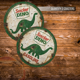 Sinclair Dino Gasoline 1951 Ceramic Coaster – 4-Inch Round