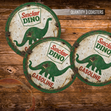 Sinclair Dino Gasoline 1951 Ceramic Coaster – 4-Inch Round