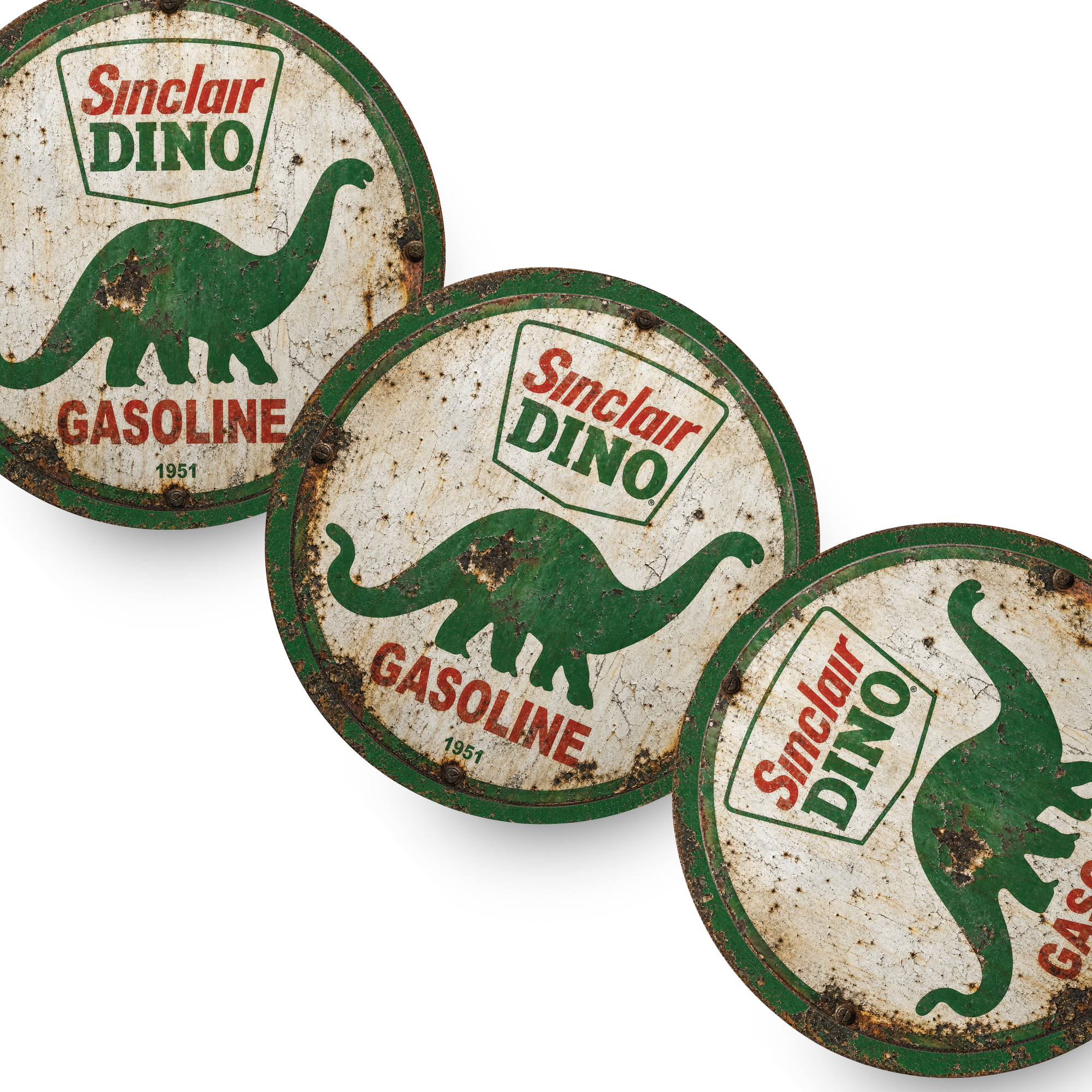 Sinclair Dino Gasoline 1951 Ceramic Coaster – 4-Inch Round