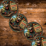 Funny Vacation Sloth Magnet – 3-Inch Round Tropical Décor