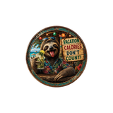 Funny Vacation Sloth Ceramic Coasters – 4-Inch Round Drink Coasters