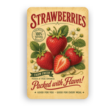 Vintage Strawberries Farm Fresh Aluminum Sign